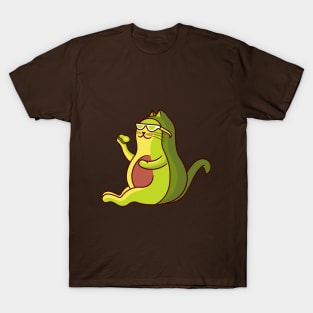 Avocado cat, vegan, Avogado kitty, Avocato kitten, go vegan, vegetarian T-Shirt